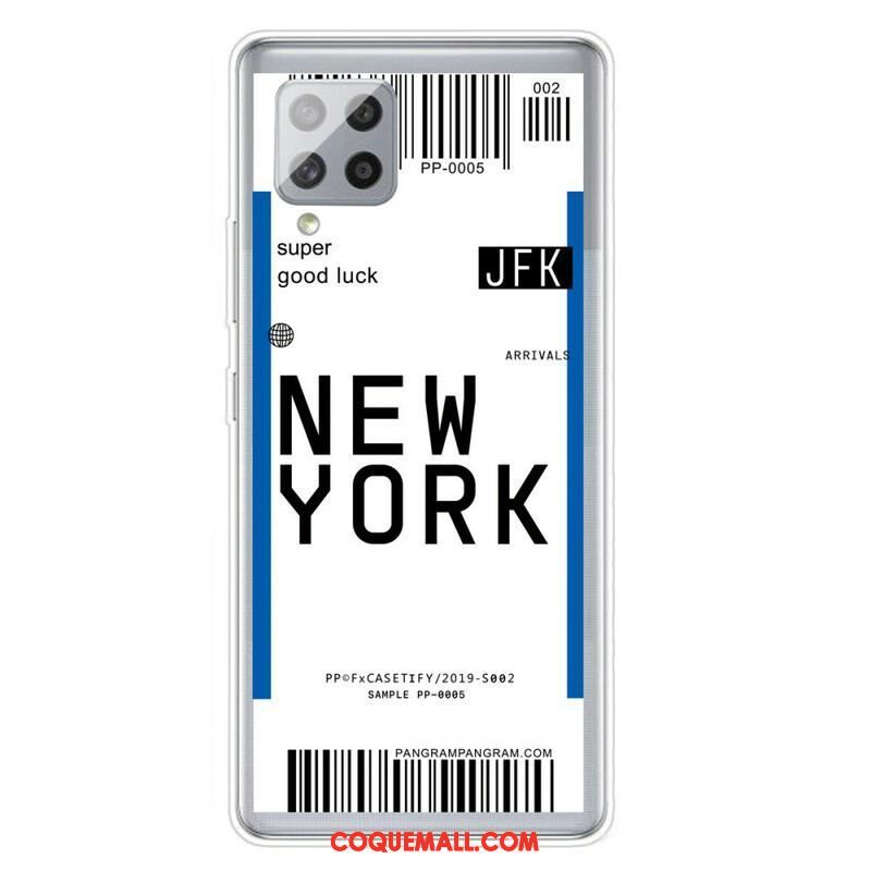 Coque Samsung Galaxy A42 5G Boarding Pass to New York