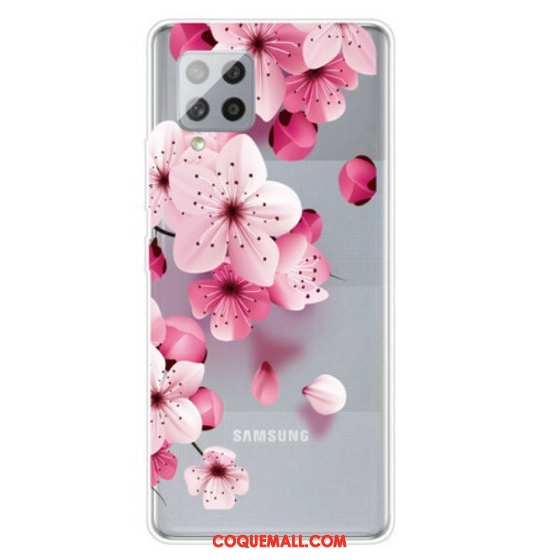 Coque Samsung Galaxy A42 5G Petites Fleurs Roses