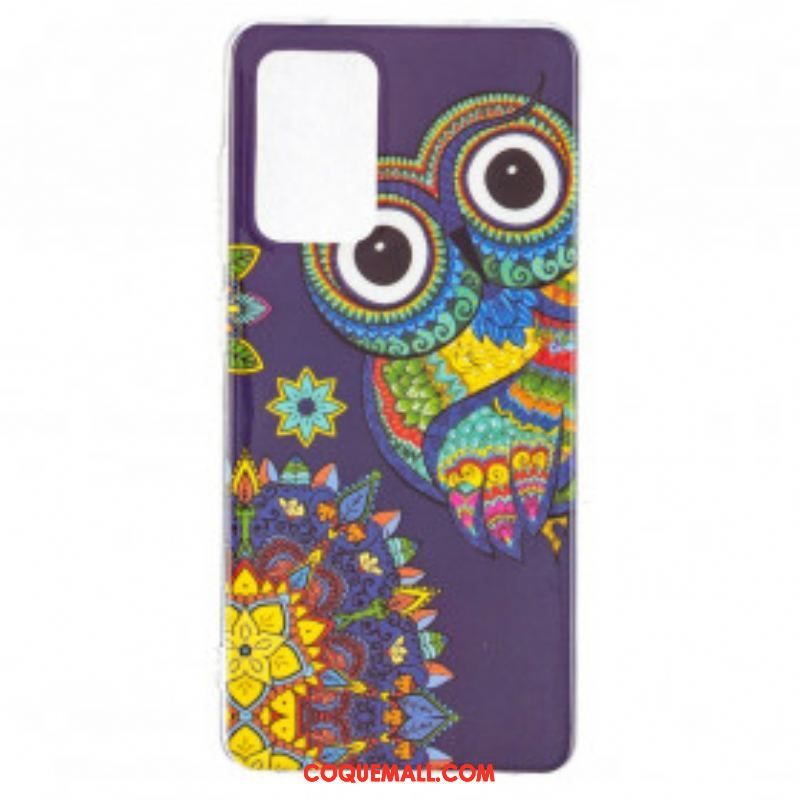 Coque Samsung Galaxy A52 4G / A52 5G / A52s 5G Hibou Mandala Fluorescente