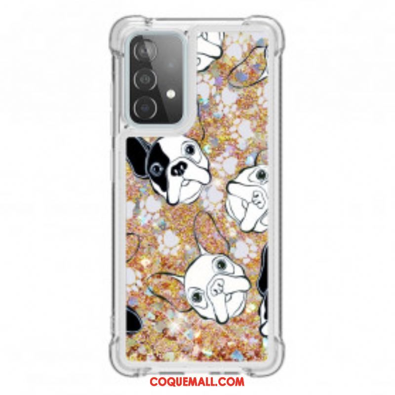 Coque Samsung Galaxy A52 4G / A52 5G / A52s 5G Mr Chien Paillettes