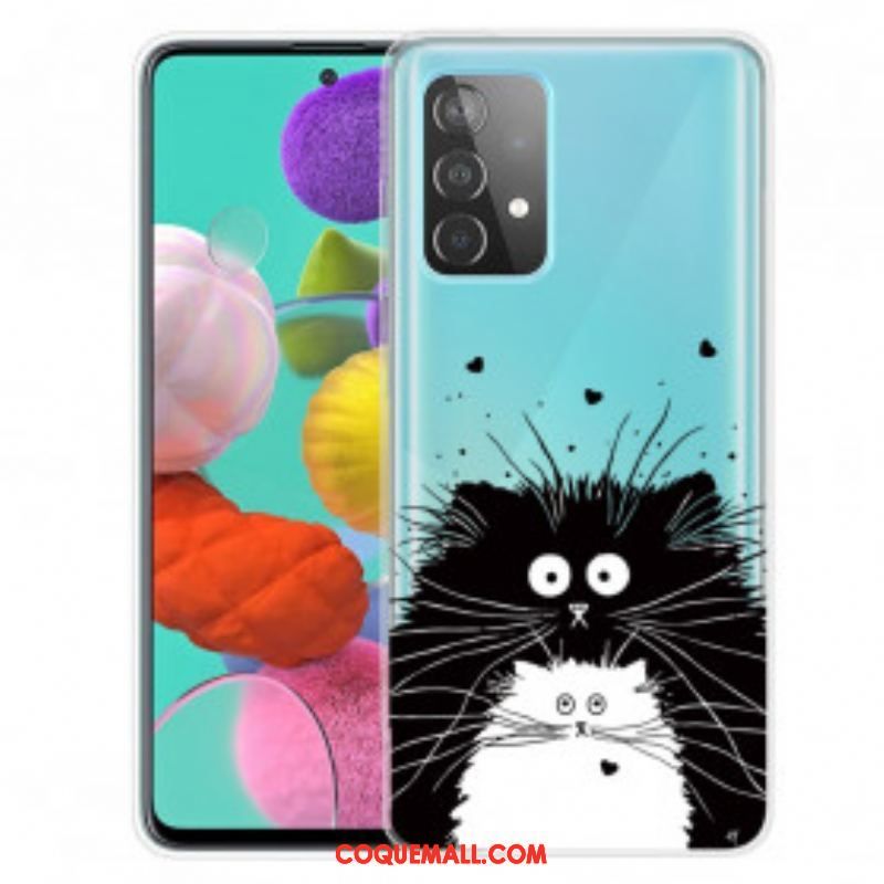 Coque Samsung Galaxy A52 4G / A52 5G / A52s 5G Regarde les Chats