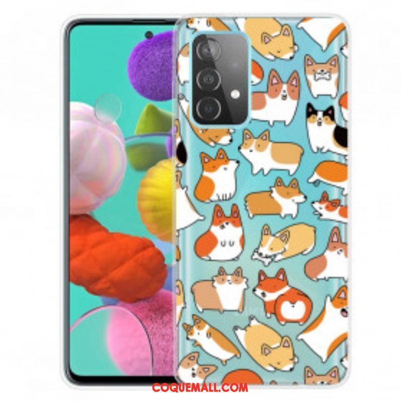 Coque Samsung Galaxy A52 4G / A52 5G / A52s 5G Transparente Multiples Chiens