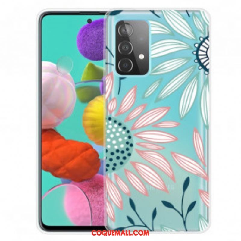 Coque Samsung Galaxy A52 4G / A52 5G / A52s 5G Transparente Une Fleur