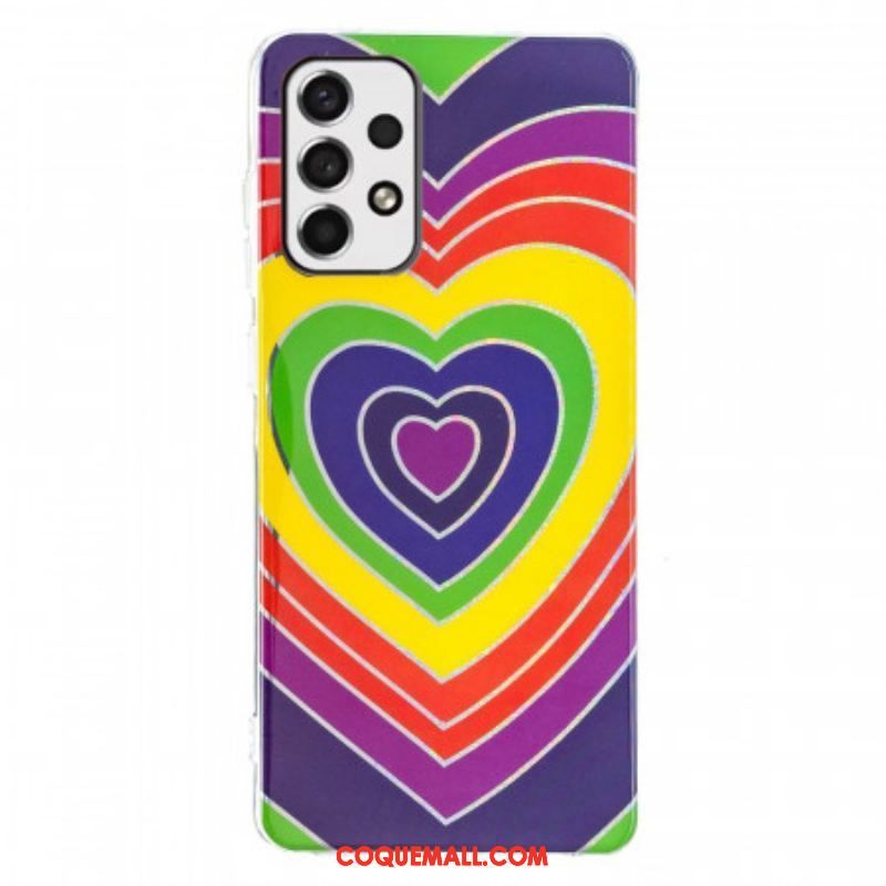 Coque Samsung Galaxy A53 5G Coeur Psychédélique