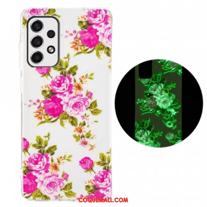 Coque Samsung Galaxy A53 5G Fleurs Liberty Fluorescente