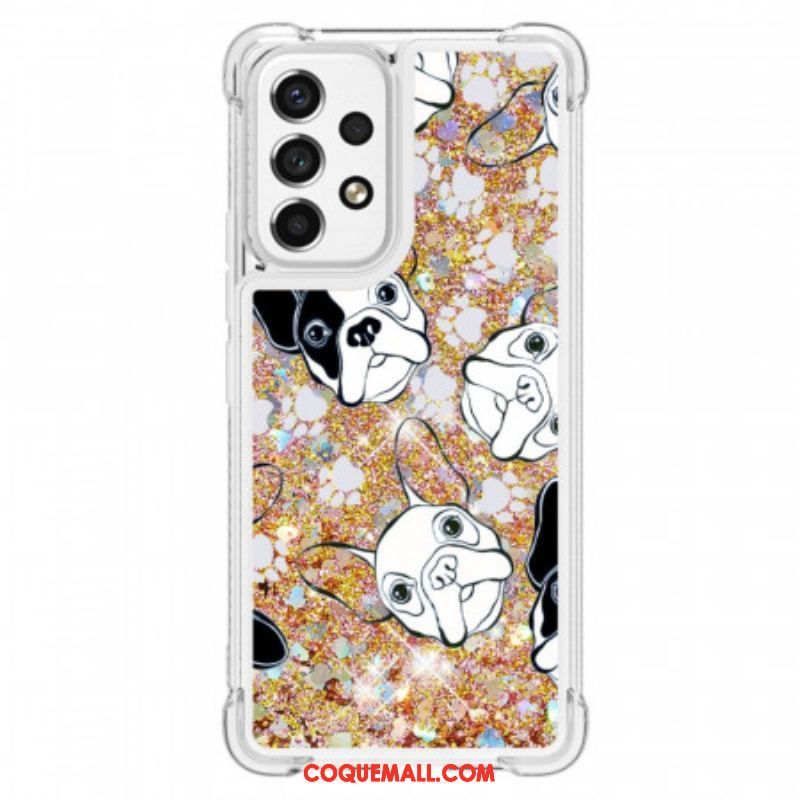 Coque Samsung Galaxy A53 5G Mr Chien Paillettes