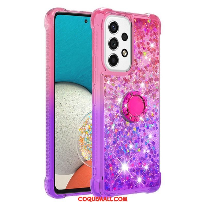 Coque Samsung Galaxy A53 5G Paillettes Anneau-Support