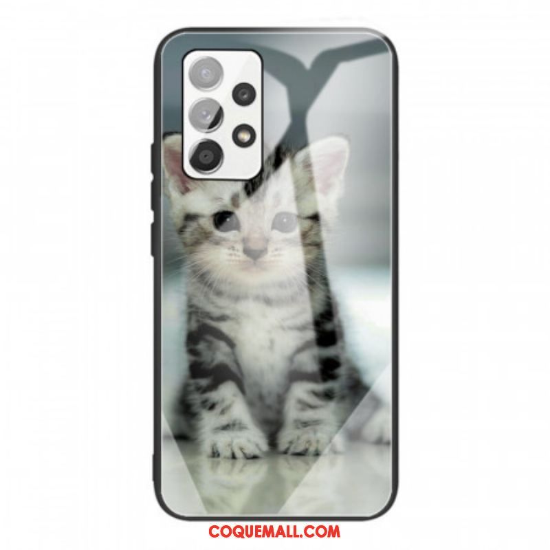 Coque Samsung Galaxy A53 5G Verre Trempé Chaton