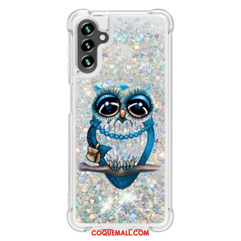 Coque Samsung Galaxy A54 5G Paillettes Miss Hibou