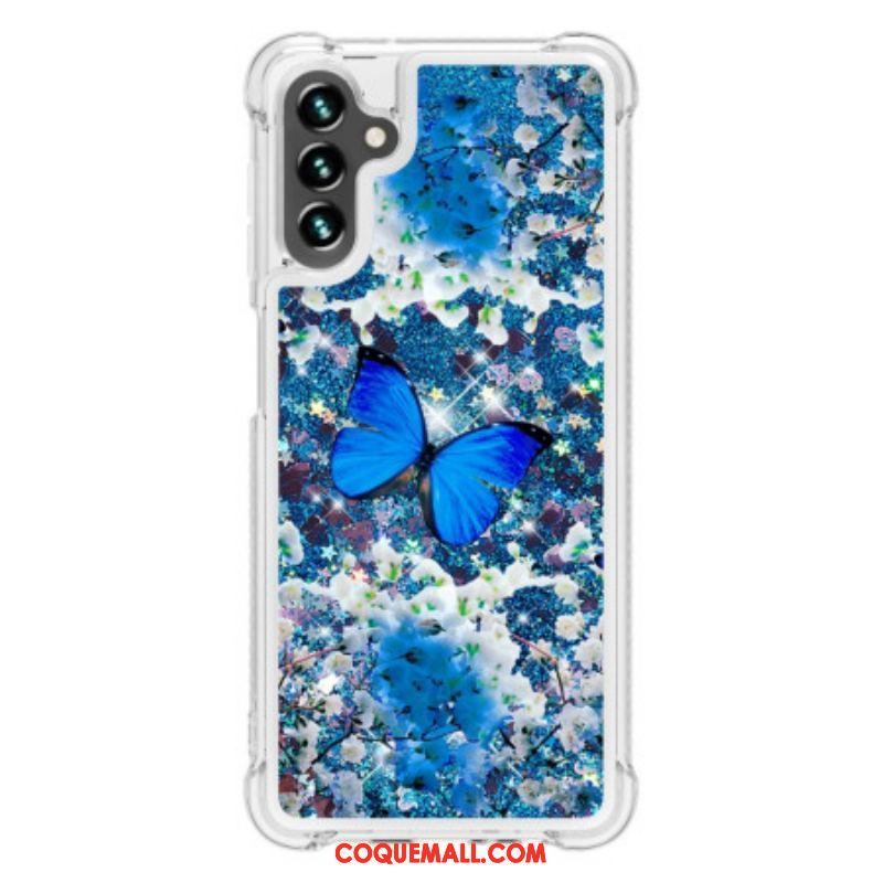 Coque Samsung Galaxy A54 5G Paillettes Papillons