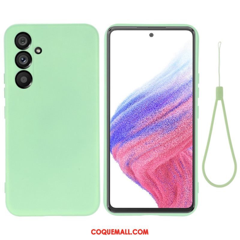 Coque Samsung Galaxy A54 5G Silicone Liquide avec Lanière