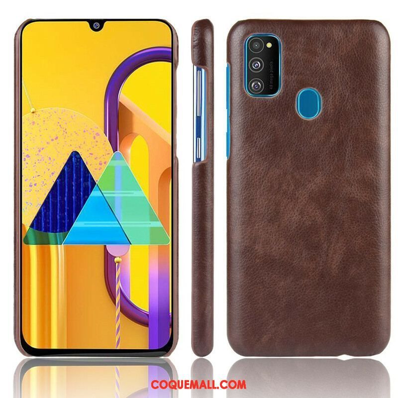 Coque Samsung Galaxy M21 Effet Cuir Litchi