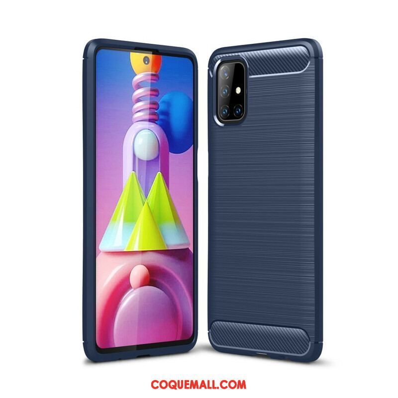 Coque Samsung Galaxy M51 Fibre Carbone Brossée