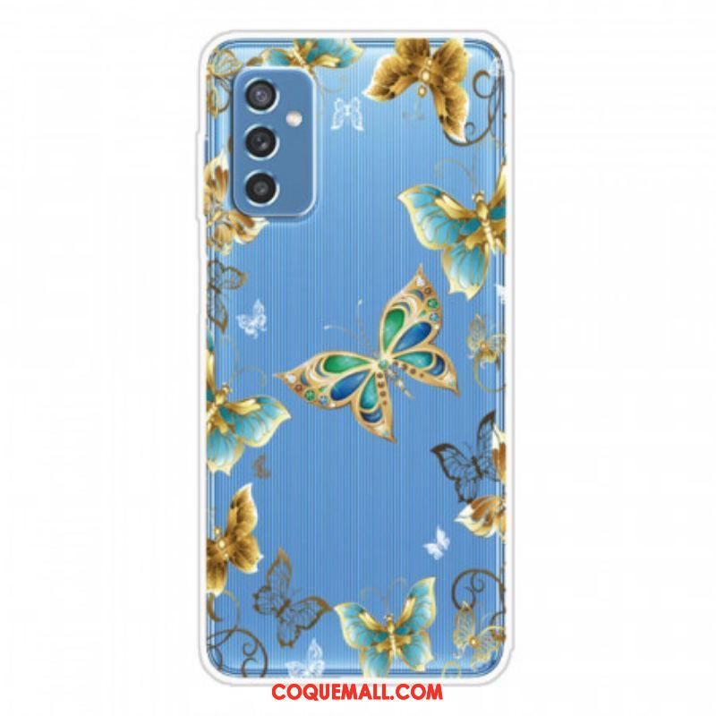 Coque Samsung Galaxy M52 5G Chaine de Papillons
