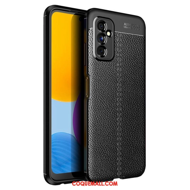 Coque Samsung Galaxy M52 5G Effet Cuir Litchi Double Line