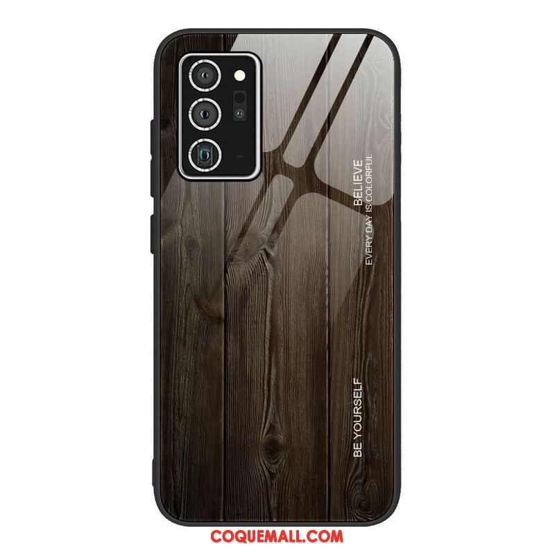 Coque Samsung Galaxy Note 20 Verre Trempé Design Bois