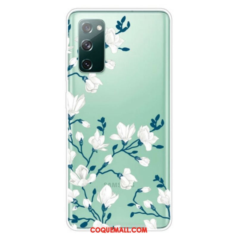 Coque Samsung Galaxy S20 FE Fleurs Blanches