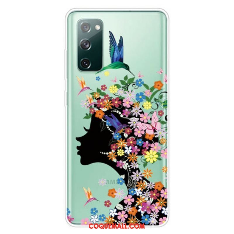 Coque Samsung Galaxy S20 FE Jolie Tête Fleurie