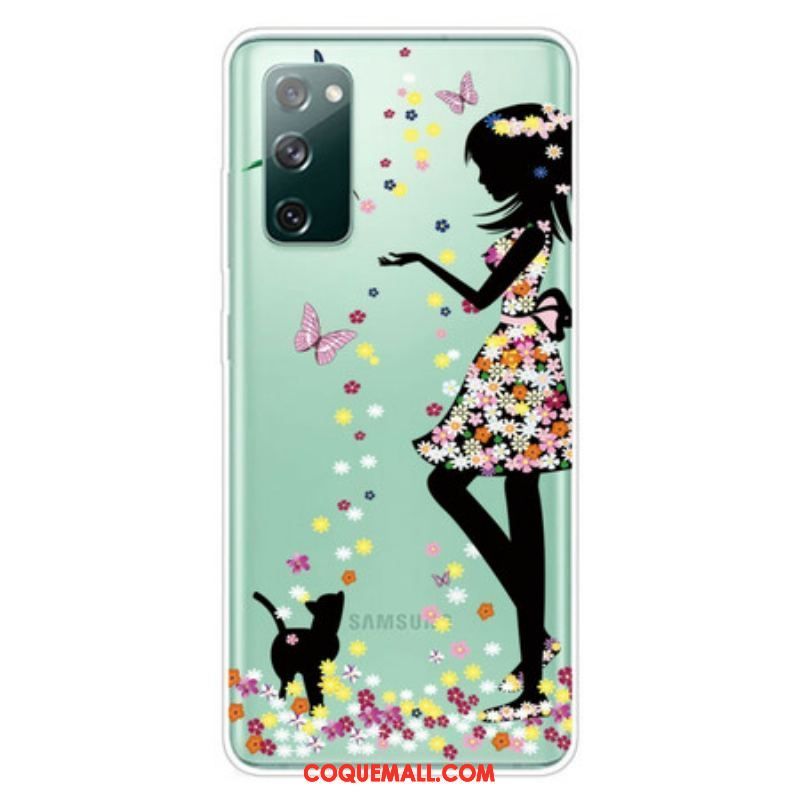 Coque Samsung Galaxy S20 FE Jolie Tête Fleurie