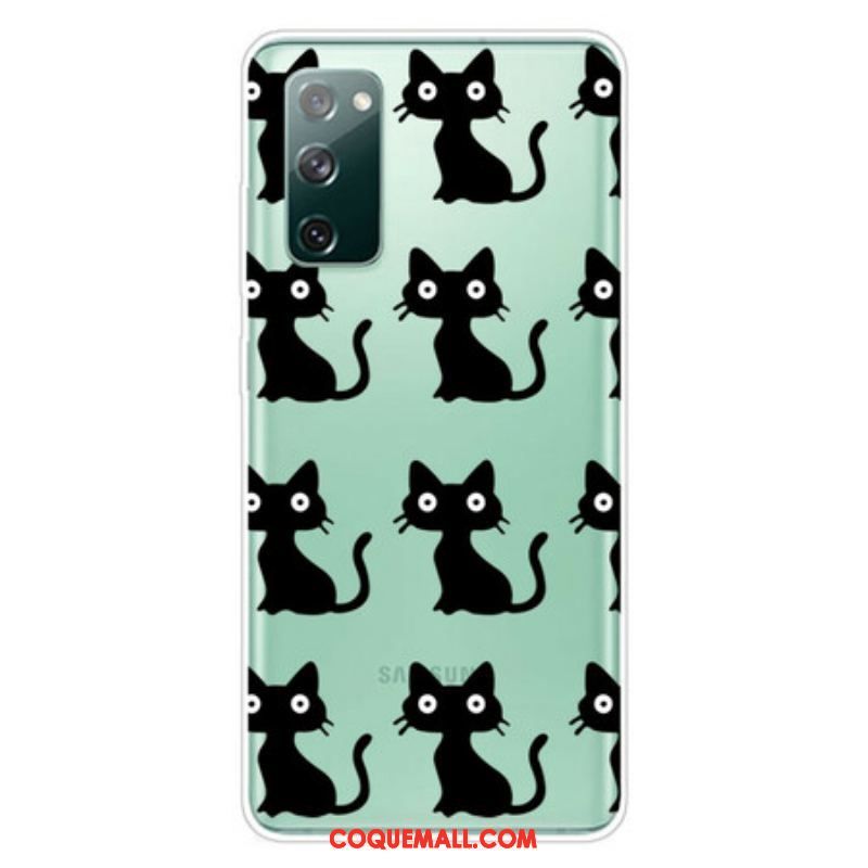 Coque Samsung Galaxy S20 FE Multiples Chats Noirs