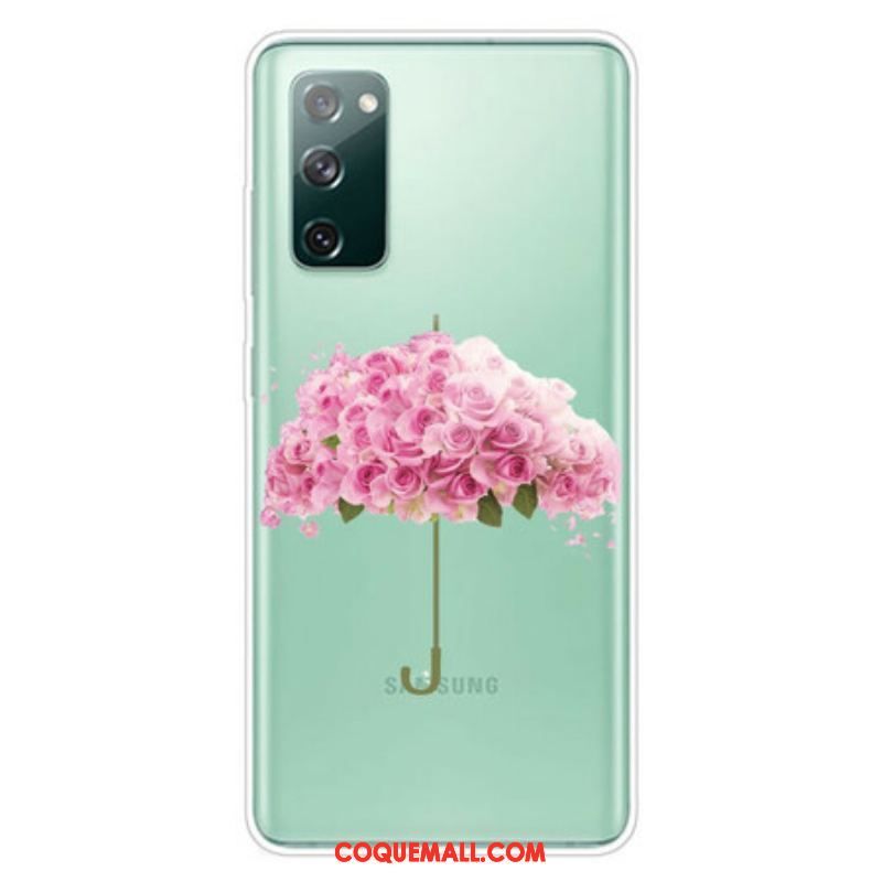 Coque Samsung Galaxy S20 FE Parapluie en Roses