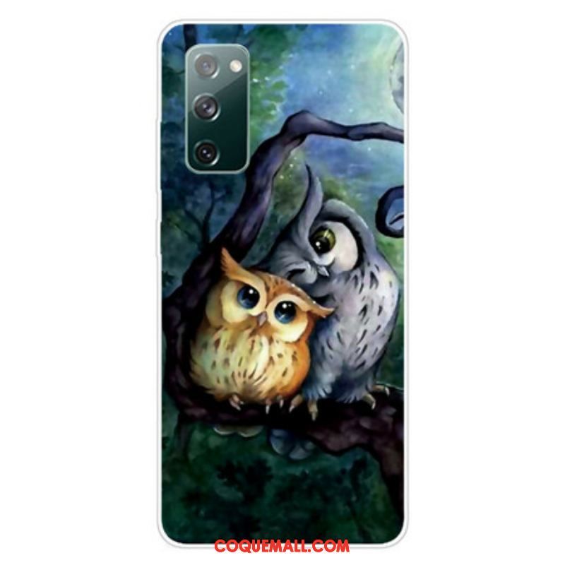 Coque Samsung Galaxy S20 FE Peinture Hiboux