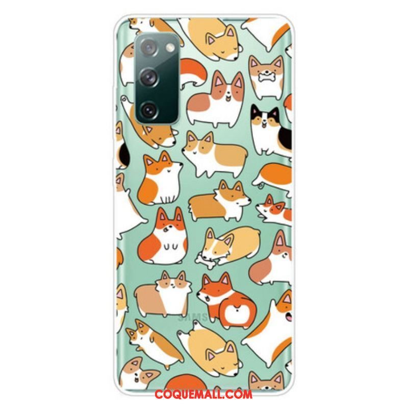 Coque Samsung Galaxy S20 FE Transparente Multiples Chiens