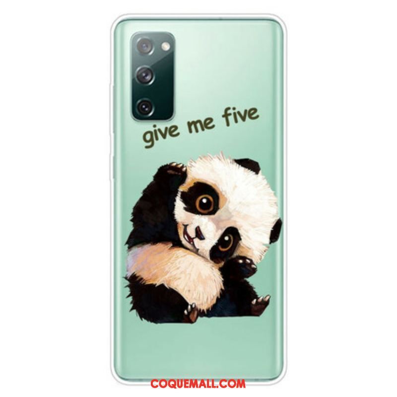 Coque Samsung Galaxy S20 FE Transparente Panda Give Me Five