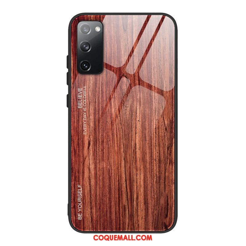 Coque Samsung Galaxy S20 FE Verre Trempé Design Bois