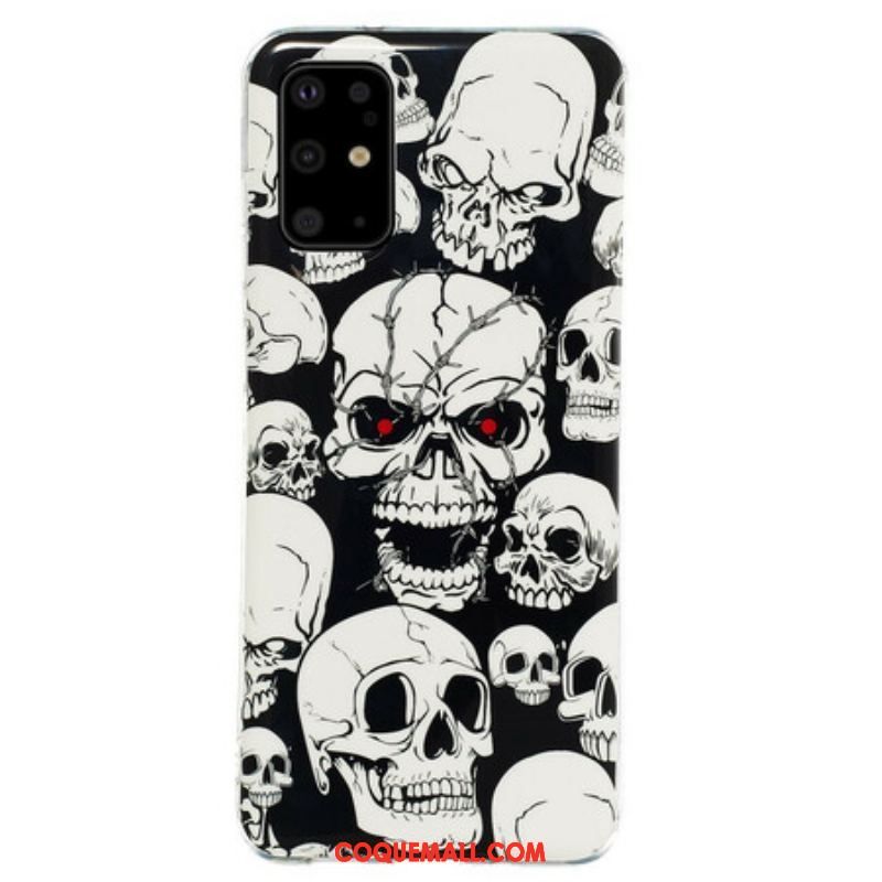 Coque Samsung Galaxy S20 Plus / S20 Plus 5G Têtes de Mort Fluorescente