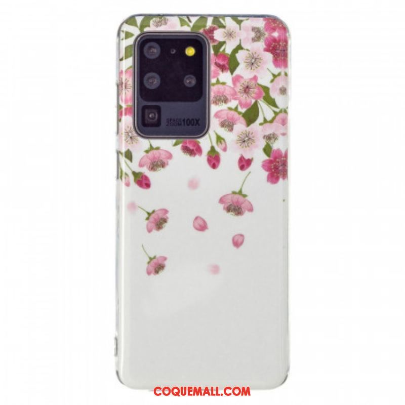 Coque Samsung Galaxy S20 Ultra Fleurs Fluorescente