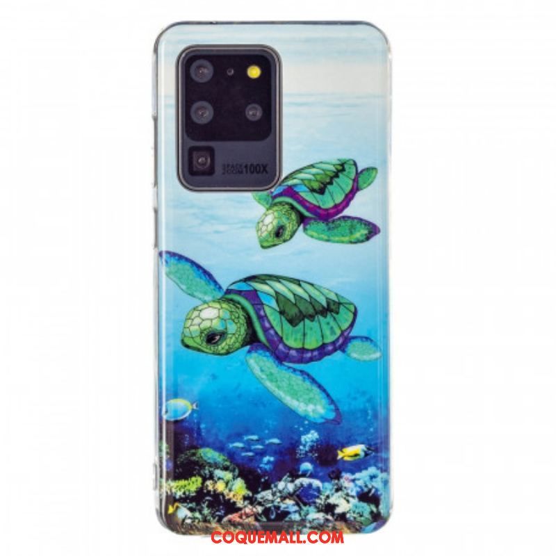 Coque Samsung Galaxy S20 Ultra Tortues Fluorescente