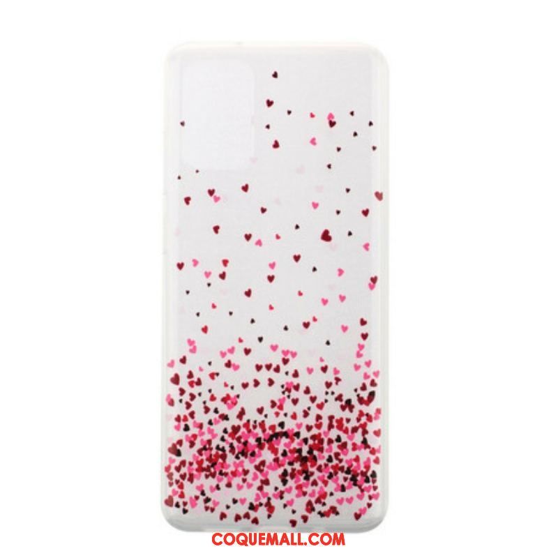 Coque Samsung Galaxy S20 Ultra Transparente Multiples Coeurs Rouges