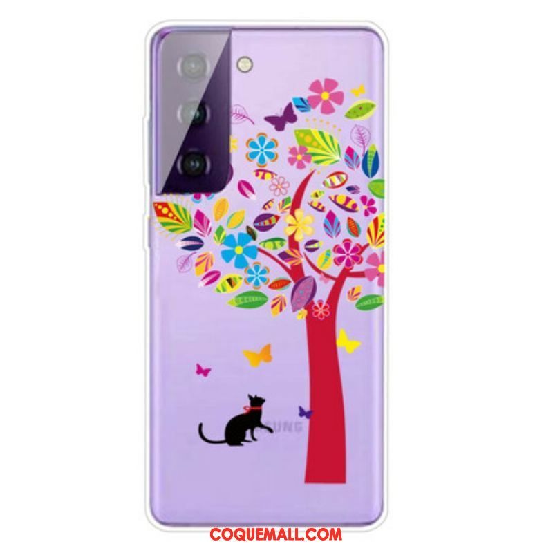 Coque Samsung Galaxy S21 5G Chat sous l'Arbre