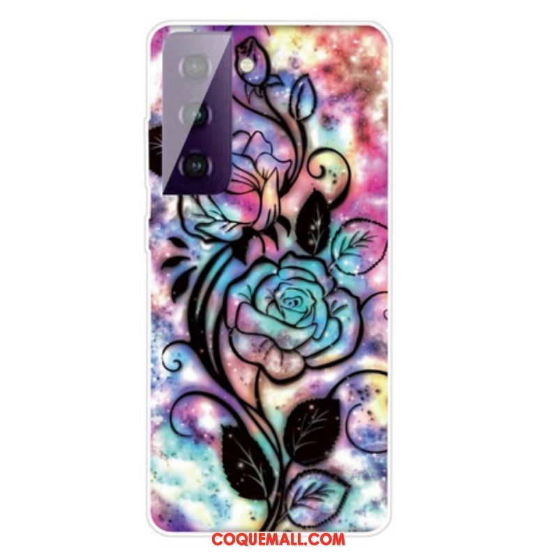 Coque Samsung Galaxy S21 5G Fleur Graphique