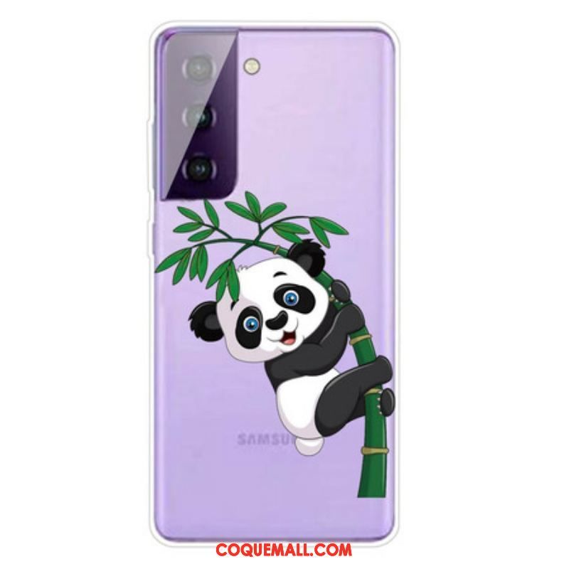 Coque Samsung Galaxy S21 5G Panda Sur Le Bambou