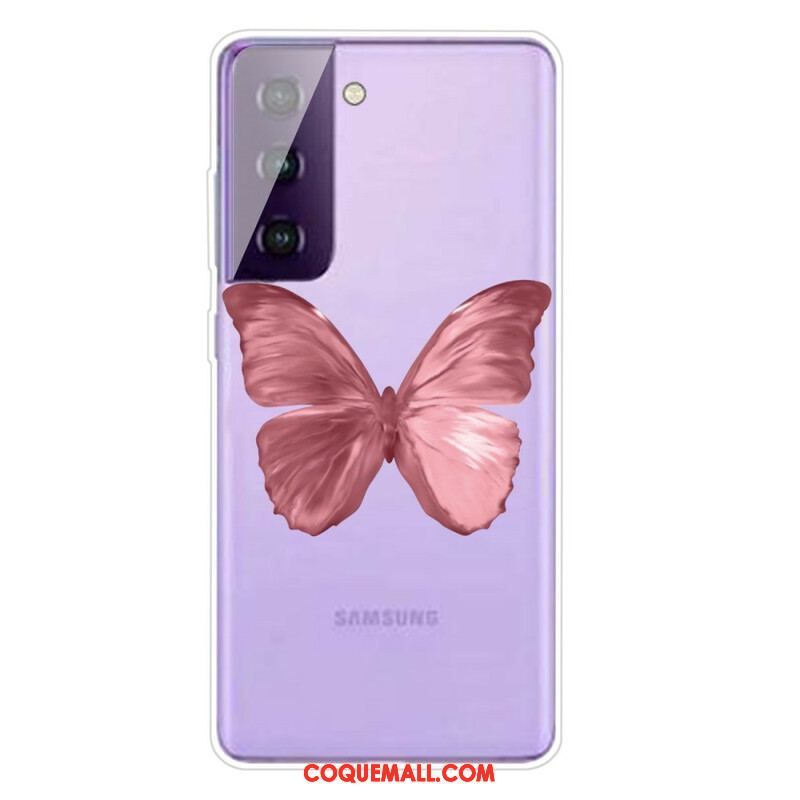 Coque Samsung Galaxy S21 5G Papillons Sauvages