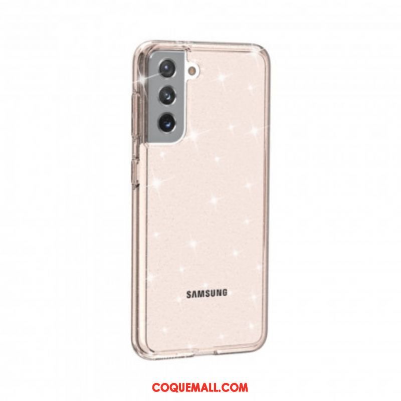 Coque Samsung Galaxy S21 5G Transparente Paillettes