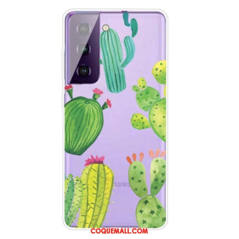 Coque Samsung Galaxy S21 FE Cactus Aquarelle