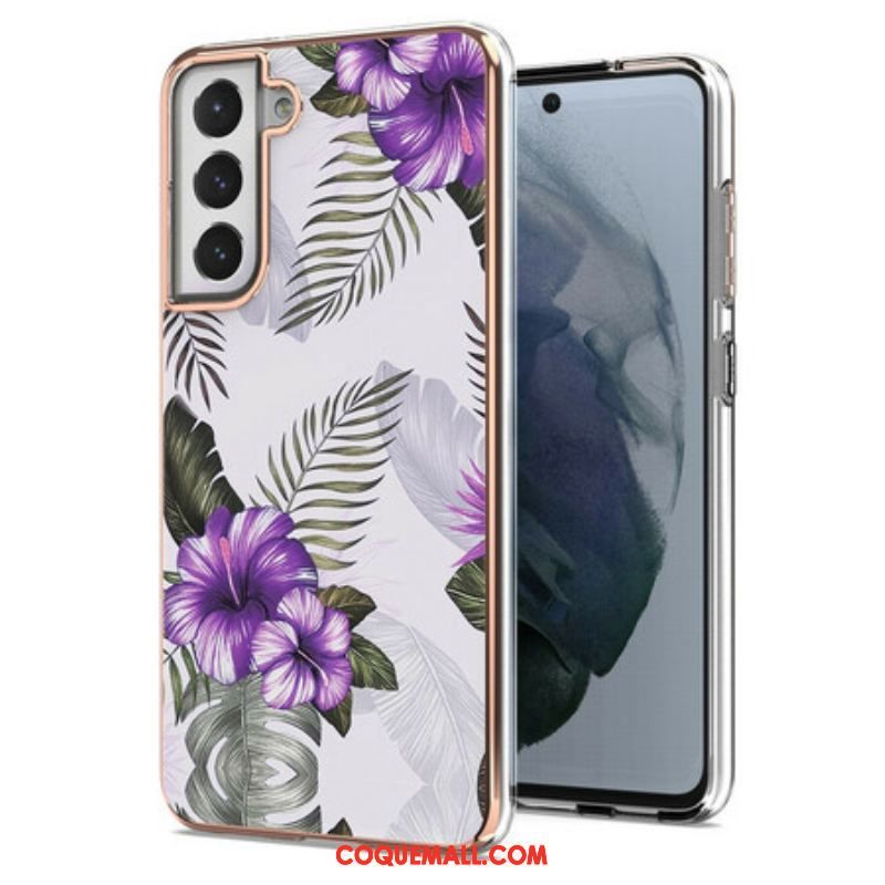 Coque Samsung Galaxy S21 FE Fleurs Violettes