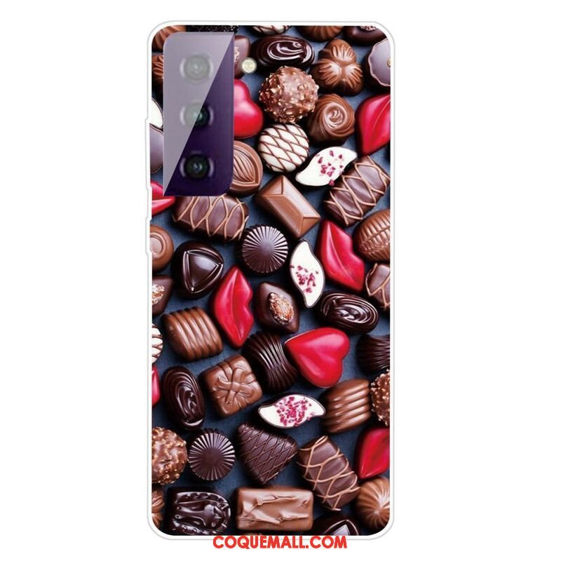 Coque Samsung Galaxy S21 FE Flexible Chocolat