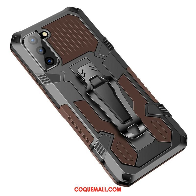 Coque Samsung Galaxy S21 FE Robot avec Pince Ceinture