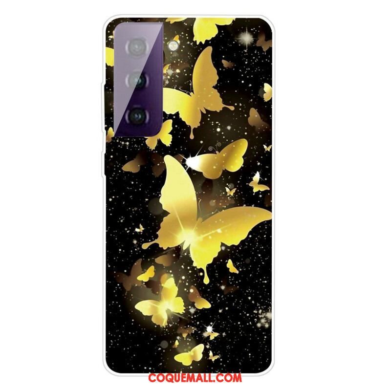 Coque Samsung Galaxy S21 Plus 5G Beaux Papillons Papillons