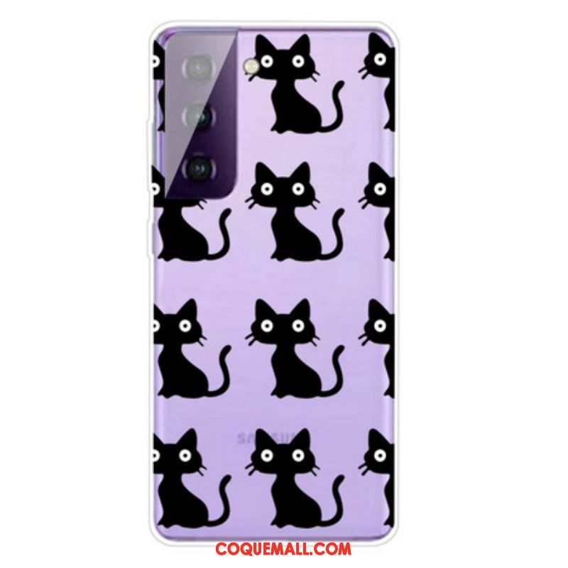 Coque Samsung Galaxy S21 Plus 5G Multiples Chats Noirs