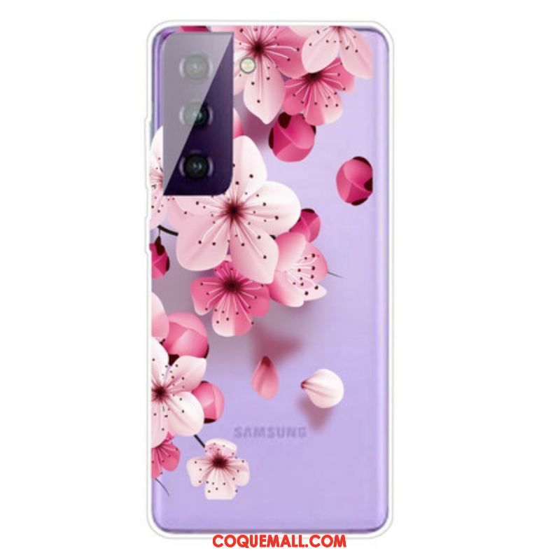Coque Samsung Galaxy S21 Plus 5G Petites Fleurs Roses