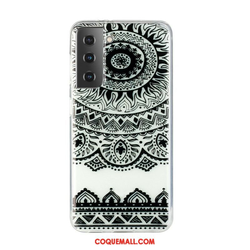 Coque Samsung Galaxy S21 Plus 5G Transparente Fleur Mandala