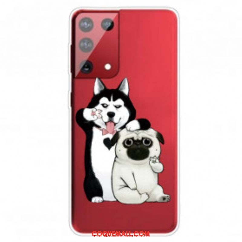 Coque Samsung Galaxy S21 Ultra 5G Drôles de Chiens