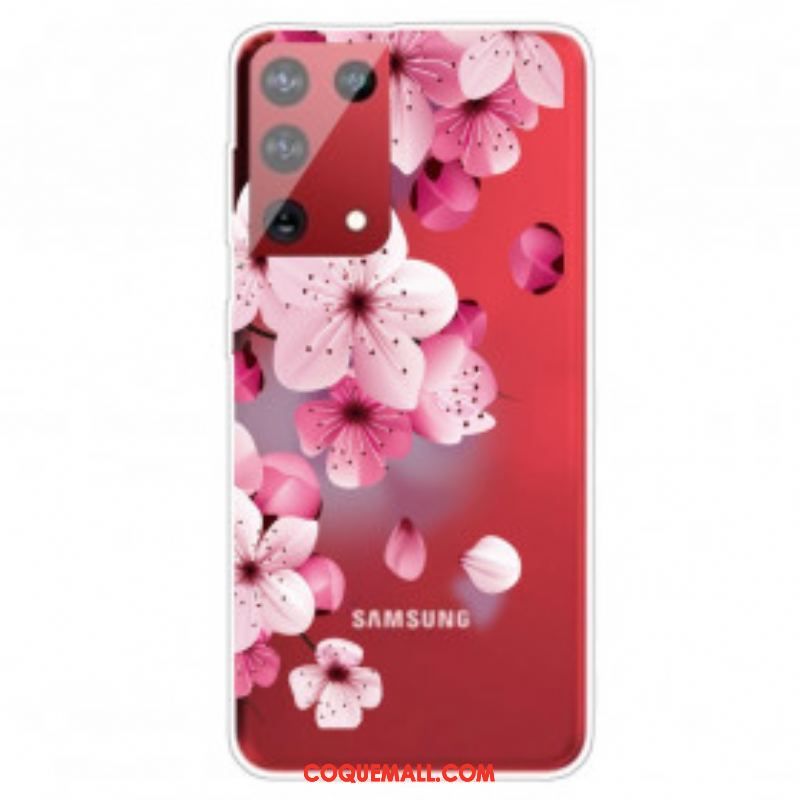 Coque Samsung Galaxy S21 Ultra 5G Petites Fleurs Roses