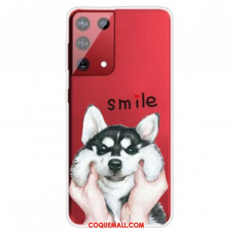 Coque Samsung Galaxy S21 Ultra 5G Smile Dog