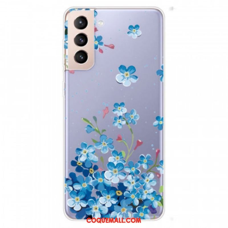 Coque Samsung Galaxy S22 5G Fleurs Bleues